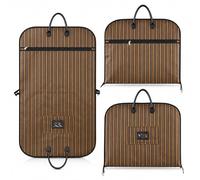 Garment Bag for Travel, 100 x 60 cm Foldable Suit Carrier with Trolley Sleeve & Leather Handles, Waterproof Oxford Fabric, Wrinkle-Free Hanging Clothes Bag for Suits, Coats