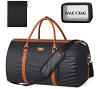Garment Bag for Travel with Toiletry Bag Convertible Carry On Weekender Bag Large Travel Duffel Bags for Women 2 in 1 Hanging Suitcase Suit Travel Bags for Women & Men 3pcs Set, E-Black Dot, L, Carry