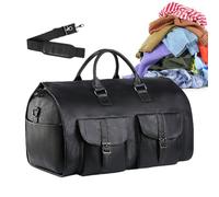 Garment Bag with Shoulder Strap - Foldable Travel Bag Water Resistant Zipper Tote Lightweight Carry Versatile | for Business, Office Trips, Weekends, Black, Se référer à la description, Refer to