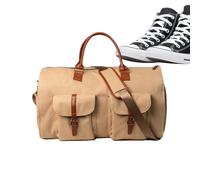 Garment Bag with Shoulder Strap - Foldable Travel Bag Water Resistant Zipper Tote Lightweight Carry Versatile | for Business, Office Trips, Weekends, Dark Brown, Se référer à la description, Refer to