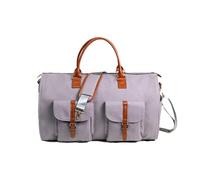 Garment Bag with Shoulder Strap - Foldable Travel Bag Water Resistant Zipper Tote Lightweight Carry Versatile | for Business, Office Trips, Weekends, Grey, Se référer à la description, Refer to