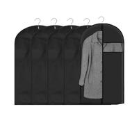 Garment Bags, 5 PCS Foldable Dress Bag, 60 x 100cm Anti-mite Breathable Suit Bags Dust-Proof Clothes Covers for Suit Coat Jacket Dress Closet Storage