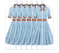 Garment Bags for Hanging Clothes (120CM Set of 6) Clear Garment Bag Cover for Closet Clothes Storage and Travel