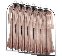 Garment Bags for Hanging Clothes (153CM Set of 6) Wedding Dress Garment Bag Cover with Zipper for Extra Longer Dress Wardrobe Closet Storage