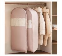 Garment Bags for Hanging Clothes, 2 Pack Large Capacity Garment Covers, Ultra Space Saving Self Compression Organizers, Closet Clothes Storage Bags for Down, Suit, Jacket, Dress(Size:130×58×15cm)