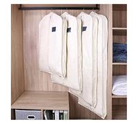 Garment Bags for Hanging Clothes Cotton Breathable Suit Bags and Garment Covers Moth Proof Suit Covers Dress Bag Clothes Protector Covers for All Garments(Size:150×58cm,Color:White-Wide)