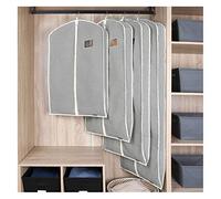 Garment Bags for Hanging Clothes Cotton Breathable Suit Bags and Garment Covers Moth Proof Suit Covers Dress Bag Clothes Protector Covers for All Garments(Size:130×58cm,Color:Stripe-Wide)