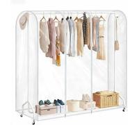 Garment Clothes Dustproof Clothes Rail Cover,Clothes Garment Rail Waterproof Clothes Protective Covers With Zipped Cover Clear Protective Zip Over Cover for Garment Hanging 110 * 50 * 150 cm
