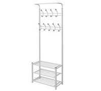 Garment Clothes Rack Rail Organiser with Shoe Storage Shelf White/Black vidaXL