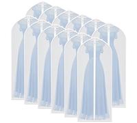 Garment Covers Bag 12 PCS Transparent Waterproof Dustproof Dresses Storage Bags for Wardrobe Storage Suit Cloth Cover Washable Clear Zipper Garment Bags for Long Dress Suits Gowns