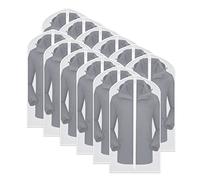 Garment Covers Bag 12 PCS Transparent Waterproof Dustproof Dresses Storage Bags for Wardrobe Storage Suit Cloth Cover Washable Clear Zipper Garment Bags for Long Dress Suits Gowns
