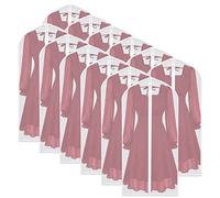 Garment Covers Bag 12 PCS Transparent Waterproof Dustproof Dresses Storage Bags for Wardrobe Storage Suit Cloth Cover Washable Clear Zipper Garment Bags for Long Dress Suits Gowns