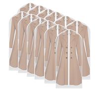 Garment Covers Bag 12 PCS Transparent Waterproof Dustproof Dresses Storage Bags for Wardrobe Storage Suit Cloth Cover Washable Clear Zipper Garment Bags for Long Dress Suits Gowns