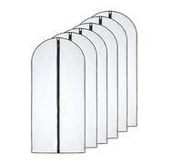 Garment Covers Bag 6 PCS Transparent Waterproof Dustproof Dresses Storage Bags for Wardrobe Storage Suit Covers for Storage Cloth Cover Washable Clear Zipper Garment Bags for Long Dress Suits Gowns