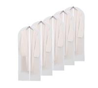 Garment Covers Dustproof Clothes Covers Moth Proof Coat Bag with Zip PEVA Translucent Dress Cover Waterproof Anti-mite Breathable Suit Protector 5pcs (60x140cm)