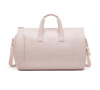 Garment Duffle Bags for Travel,Convertible Carry on Garment Bag with Shoe Compartment,2 in 1 Faux Leather Waterproof Travel Suit Bag with Shoulder Strap for Men Women, Pink, Fasion