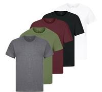 GARMENT GUARDIANS Crew Neck T-Shirt for Men - Short Sleeve, Classic Fit, Multipack Plain Tops - 100% Cotton - 5 Pack