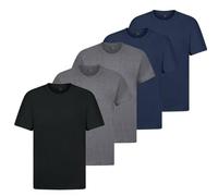 GARMENT GUARDIANS Men's 5 Pack Cotton Crew Neck T-Shirts - Classic Fit, Short Sleeve, Multipack Plain T-Shirts - S, M, L, XL, 2XL, 3XL, 4XL, 5XL - Dark Essentials