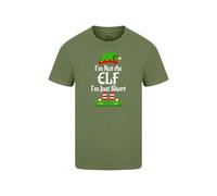GARMENT GUARDIANS Unisex I'm Not an Elf I'm Just Short Funny Christmas T-Shirt - Black Top for Family Celebrations, Christmas Eve Group Photos, & Matching Holiday Party Top for All