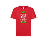 GARMENT GUARDIANS Unisex I'm Not an Elf I'm Just Short Funny Christmas T-Shirt - Black Top for Family Celebrations, Christmas Eve Group Photos, & Matching Holiday Party Top for All