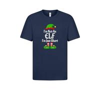 GARMENT GUARDIANS Unisex I'm Not an Elf I'm Just Short Funny Christmas T-Shirt - Black Top for Family Celebrations, Christmas Eve Group Photos, & Matching Holiday Party Top for All