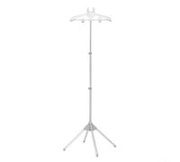 Garment Hanger With Drying Rack And Handheld Steamer Holder For Pants Jeans Skirts 360 Degree Rotating Aluminum Alloy Support Stand Foldable Design(grey)