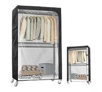 Garment Rack Cover, Heavy Duty Dustproof Clothes Rail Cover Storage Bag Garment Hanging Protective Case Rack Organizer with Zipper and Clear Window(45x17.7x80.3inch)