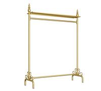 Garment rack Golden Wrought Iron Clothing Rack With Top Shelves, Large Capacity Clothes Rail, Bedroom Living Room Clothes Organizer, Easy To Assemble Single Rail Coat(Size:120x40x165CM)