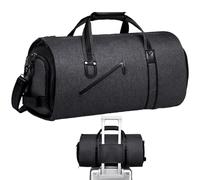 Garment Travel Duffle Bag, Foldable Carry-On with Shoulder Strap and Shoe Compartment, 2-in-1 Hanging Suitcase for Business Trips