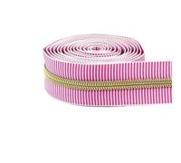 Garment Zipper 5# Purple/Pink/Green/Silver/Light Gold Good Flexibility Nylon Zipper Tape, Abrasion Resistance Sliders Plastic Zip 1pc(Pink Light Gold,3Meters)