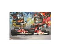 GARMERS James Hunt And Niki Lauda Art Painting Racing Driver Canvas Poster Prints For Home Office Etc. Wall Deco Collections 12x18inch(30x45cm) Unframe-style