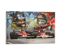 GARMERS James Hunt And Niki Lauda Art Painting Racing Driver Canvas Poster Prints For Home Office Etc. Wall Deco Collections 16x24inch(40x60cm) Frame-style