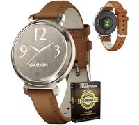 Garmin 010-02839-02 Lily 2 Classic Cream Gold with Tan Leather Band Smartwatch Bundle with 2 YR CPS Enhanced Protection Pack