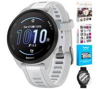 Garmin 010-02863-21 Forerunner 165 Smart Sport Watch, Mist Gray + Whitestone | Official USA Partner Model | Bundle with Deco Essentials 2-Pack Screen Protector + Fitness & Wellness Suite