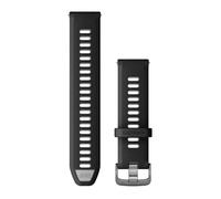 Garmin Quick Release Bands (22mm), suitable for selected Forerunner-,Venu- and vívoactive smartwatch series, Original accessory, Silicone, Black/Powder Grey with Slate Hardware