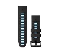 Garmin 26mm QuickFit watch band, Silicone, Black/Cirrus Blue