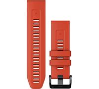 Garmin 26mm QuickFit watch band, Silicone, Flame Red | Official Garmin watch band, fits select fēnix, instinct & more, ideal for daily wear, sports & daily wear, sweat resistant