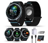 Garmin Approach J1, Junior Golf Watch with GPS, Bright and Colorful Display,Features for Learning and Improving, Cloud Blue Aluminum Bezel with Black/Azure ComfortFit Fabric Band Bundle