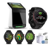Garmin Approach R50 Premium Golf Launch Monitor and Simulators with Carrying Case, Advanced Ball and Club Metrics + Garmin Approach S70 Premium GPS Golf Watch, Black (47mm) Bundle