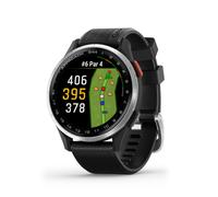 Garmin Approach S44, Essential Golf GPS Smartwatch, AMOLED Display, On-Course Features, Silver Aluminum Bezel with Black Silicone Band