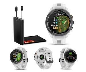 Garmin Approach S70 42mm Fitness Tracker Watch, GPS Golf Smartwatch for Men, 1.2" Touchscreen AMOLED Display and 42000 Preloaded Courses -White- Garmin Watches for Men