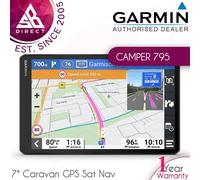 Garmin Camper 795 7" Caravan Motorhome GPS Sat Nav│Lifetime Maps + Live Traffic