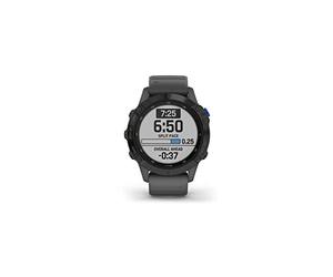 Garmin fenix 6 Pro Solar, Multisport GPS Watch with Solar Charging Capabilities, Advanced Training Features and Data, Black with Slate Gray Band