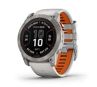 Garmin fēnix 7X Pro Sapphire Solar, Multi-Sport GPS Smart Watch, Built-in Flashlight, Solar Charging Capacity, Fog Grey/Amber Orange