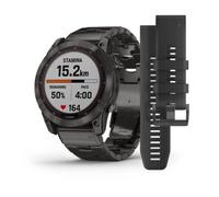 Garmin Fenix? 7X Sapphire Solar Edition Carbon Grey DLC Titanium with Carbon Grey DLC Vented Titanium Band Smartwatch 010-02541-27