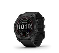 Garmin fenix 7X Sapphire Solar, Larger sized adventure smartwatch, with Solar Charging Capabilities, rugged outdoor watch with GPS, touchscreen, wellness features, black DLC titanium with black band