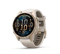 Garmin fēnix® 8 - 43mm, AMOLED, Sapphire, Premium Multisport GPS Smartwatch, Long-Lasting Battery Life, Div Built-in LED Flashlight, Soft Gold with Dark Sandstone Band