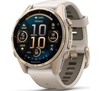 Garmin fēnix® 8 - 43mm, AMOLED, Sapphire, Premium Multisport GPS Smartwatch, Long-Lasting Battery Life, Div Built-in LED Flashlight, Soft Gold with Dark Sandstone Band