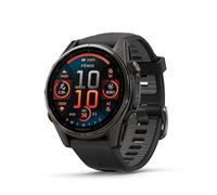 Garmin fēnix® 8 - 43mm, AMOLED, Sapphire, Premium Multisport GPS Smartwatch, Long-Lasting Battery Life, Div Built-in LED Flashlight, Carbon Gray DLC Titanium with Pebble Gray Band