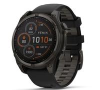 Garmin FENIX 8-47 MM, AMOLED, SAPPHIRE CARBON GRAY DLC TITANIUM WITHBLACK/PEBBLE GRAY SILICONE
